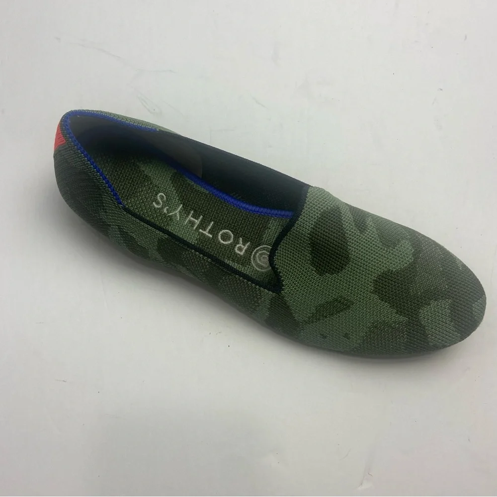 Rothy's The Loafer Women's Size US 7‎ Olive Camo Almond Toe Flat Slip On Shoes
